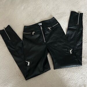 Tigermist Lennon Black Leather Pants Zippers Small EUC